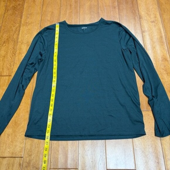QUINCE Women Flowknit Breeze Long Sleeve Top Green Size L Stretch Active Comfort - Picture 8 of 10